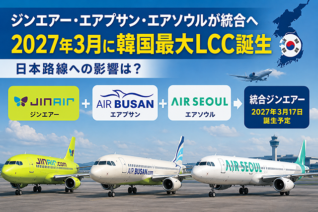 ジンエアーなど韓国LCC3社が統合へ 58機体制で韓国最大規模、日本路線はどうなる？