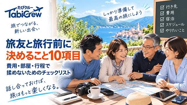 旅友と旅行前に決めること10項目｜費用・部屋・行程で揉めないためのチェックリスト